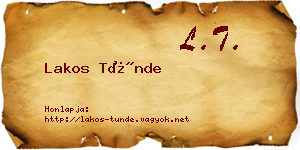 Lakos Tünde névjegykártya